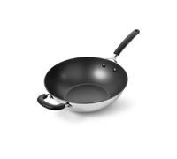 Prestige Made to Last Non-Stick Stainless Steel Induction Stirfry pan with helper handle - 29cm