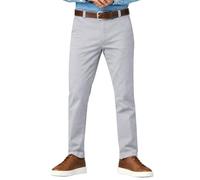 MEYER Roma Chino Trousers Light Grey 1-5076 - Men's Modern Fit Stretch Cotton Pants with Comfort Waistband & Secure Pocket (UK, Waist & Inseam, 34, 32, Light Grey)
