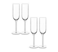 Luigi Bormioli Sublime Flute Glasses Set 210 ml Crystal Glassware - Pack of 4