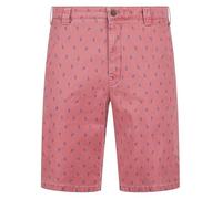 MEYER Trousers - B-Palma Dusty Pink Summer Twill Cotton Bermuda Shorts with Pineapple Print, 40