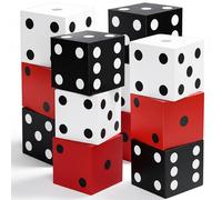 Meyeyaia 12 Pcs Large Dice Decorations, 11 In Dice Box Game Night Theme Party Decoration, Giant Table Top Cardboard Dice Centerpieces for Graduation Prom Birthday Party(Black, White, Red)