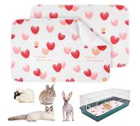 Meyeyaia 2 Pack Colorful Guinea Pig Fleece Cage Liners,47×31 Inches Washable Guinea Pig Cage Liner,Non Slip Reusable Super Absorbent Training Mats for Small Animals Rabbits Hamster