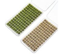 Meyeyaia 208pcs Static Grass Bushy Tuft, Model Grass Tufts,Lowland Shrubs Scenery, Diy Architecture Building Diorama Materials for Sandy Terrain Railway Game Scenery Miniature Landscape (Two Colors)