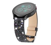 Meyicoo Glitter Band Compatible with Samsung Galaxy Watch 42mm/Gear S2 Classic & Gear Sport,20mm Leather Wristband for Galaxy Active 2 40mm Smart Watch (Black)