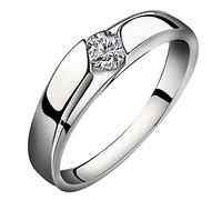 Meyiert 925 Sterling Silver Cubic Zirconia Cut CZ Wedding Band Engagement Promise Eternity Ring (Y)