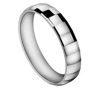 Meyiert Unisex Simple Beautiful 925 Sterling Silver Joint Shape Band Highly Polished Wedding Ring (L)