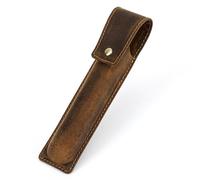 MEYINGOU Leather Pen Case Storage Holder, Vintage Leather Pencil Pouch 1pcs 2pcs 3pcs Handmade Personalised Creative Student Pen Case Coffee(S)