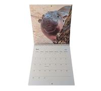 Meyjlgh Calendar for Wall | Whole Year Wall Monthly Calendar | Hippo Illustrations Schedule Management Planner for Dormitory Study Room Bedroom Classroom Dining Room
