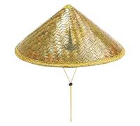 Meyjlgh Chinese Straw Hat 36cm Oriental Hat with Waterproof Adjustable Chin Straps Sun Protective Conical Cap Wide Brimmed UV Protective Woven Cosplay Coolies for Vacation Beach Fishing Gardening