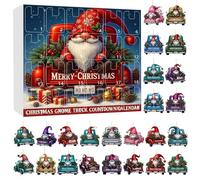 Meyjlgh Christmas Calendars Advent,24 Days 2d Acrylic Santa Car Pendant Advent 2025 - Decorative Pendant Party Favors for Collectors Kids Adults Indoor Outdoor Wall Yard Door Car