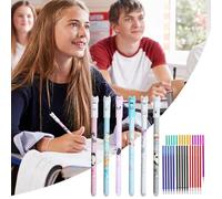 Meyjlgh Erasable Pens for School - Ballpoint Pens for Kids - Portable 0.5mm Cat Pattern Writing Tools for Volunteer Writers Journaling Meeting Students School Office Kids