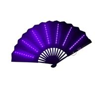 Meyjlgh Folding Hand Fan With 63 Bright LED Light 60x33cm Glitter Holographic Folding Fan For Lridescent Festivals Rainbow Outfits Disco Party Home Decoration And Cooling In Various Occasions
