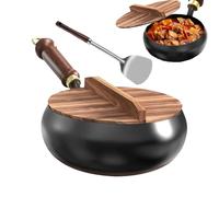 Meyjlgh Non Stick Pots, Non Stick Kitchen Pots Iron Cookware, Cookware Frying Pan with Lid & Spatula, Flat Bottom Chinese Cooking Tools, Kitchen Supplies for Home Restaurant
