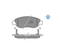 MEYLE 025 224 7619 Brake Pads Set Front for Fiat Tipo
