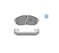 Meyle Brake Pad Set, Front Axle With anti-squeak plate 025 235 3617/W