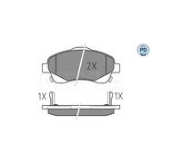 Brake pads Front Axle 025 237 6819/PD MEYLE for TOYOTA AVENSIS Estate AVENSIS