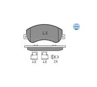 Meyle 025 244 8418 Brake Pad Set Front With Anti-Squeak Plate Fits VW Amarok
