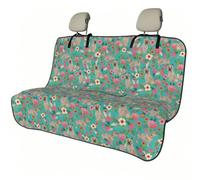Meymuise Car Seat Cover, Cairn Terrier Vintage Florals | Bench Style Dog Car Seat Protector, Non-Slip Backing Easy Quick Store for Running Swimming Gym Pets in SUV Trucks Vans