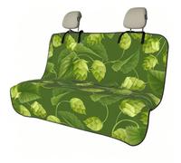 Meymuise Car Seat Cover, Green Hops And Leaves Pattern | Bench Style Dog Car Seat Protector, Non-Slip Backing Easy Quick Store for Running Swimming Gym Pets in SUV Trucks Vans