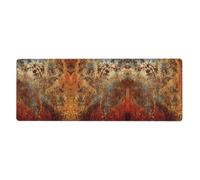 Meymuise Desk Mats, Brown Rust Colorful Metal Rusty | 31.5x11.8 in Extended Large Mouse Pad with Stitched Edges, Anti-Slip Rubber Base Computer Keyboard Protector for Home Officet