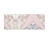 Meymuise Desk Mats, Spliced Mixed Rose Gold Marble | 31.5x11.8 in Extended Large Mouse Pad with Stitched Edges, Anti-Slip Rubber Base Computer Keyboard Protector for Home Officet