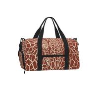 Meymuise Duffle Bag, Giraffe Skins And Heads | Gym Holdall with Shoe Compartment Wet Pocket, Water Resistant Lightweight Weekend Sports Carry-on Athletic Luggage Bag