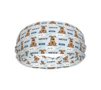 Meymuise Fashion Headband, Cute Pet Dog Pattern | Soft Moisture Wicking Sweatband for Women & Men, Lightweight Wide Breathable Bandanas for Workout Sports Yoga Gym