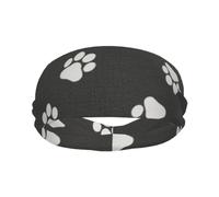 Meymuise Fashion Headband, Dog Paws Prints Cat Paw Prints Pet | Soft Moisture Wicking Sweatband for Women & Men, Lightweight Wide Breathable Bandanas for Workout Sports Yoga Gym