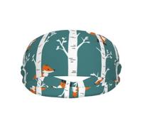 Meymuise Fashion Headband, Fox With Birch Trees | Soft Moisture Wicking Sweatband for Women & Men, Lightweight Wide Breathable Bandanas for Workout Sports Yoga Gym