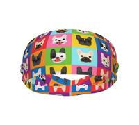 Meymuise Fashion Headband, French Bulldog Faces Background Pop Art | Soft Moisture Wicking Sweatband for Women & Men, Lightweight Wide Breathable Bandanas for Workout Sports Yoga Gym