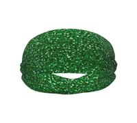 Meymuise Fashion Headband, Green Sequin Sparkle | Soft Moisture Wicking Sweatband for Women & Men, Lightweight Wide Breathable Bandanas for Workout Sports Yoga Gym