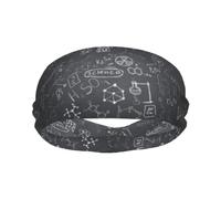 Meymuise Fashion Headband, Handwritten Science Drawing Printed | Soft Moisture Wicking Sweatband for Women & Men, Lightweight Wide Breathable Bandanas for Workout Sports Yoga Gym