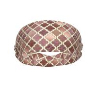 Meymuise Fashion Headband, Rosegold Pink And Copper Moroccan Tile Pattern | Soft Moisture Wicking Sweatband for Women & Men, Lightweight Wide Breathable Bandanas for Workout Sports Yoga Gym