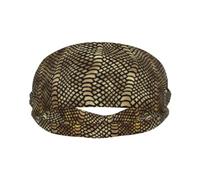 Meymuise Fashion Headband, Safari African Black Gold Python Animal Pattern | Soft Moisture Wicking Sweatband for Women & Men, Lightweight Wide Breathable Bandanas for Workout Sports Yoga Gym
