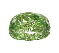 Meymuise Fashion Headband, Tropical Leaves Exotic Palm Foliage Jungle | Soft Moisture Wicking Sweatband for Women & Men, Lightweight Wide Breathable Bandanas for Workout Sports Yoga Gym