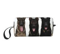 Meymuise MakeUp Bag, Black German Shepherd Puppies Printing | Compact Multi-Purpose Zippered Padded Travel Pouch with Handle, Storage Organizer for Tech Accessories, Trip Work & Daily Use