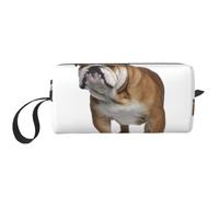 Meymuise Makeup Bag, English-Bulldog | Compact Multi-Purpose Zippered Padded Travel Pouch with Handle, Storage Organizer for Tech Accessories, Trip Work & Daily Use