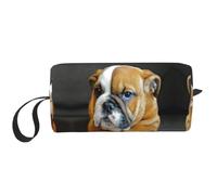 Meymuise Makeup Bag, English Bulldog Puppy Dog | Compact Multi-Purpose Zippered Padded Travel Pouch with Handle, Storage Organizer for Tech Accessories, Trip Work & Daily Use