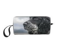 Meymuise Makeup Bag, English Cocker Spaniel Large Curly Ears Black | Compact Multi-Purpose Zippered Padded Travel Pouch with Handle, Storage Organizer for Tech Accessories, Trip Work & Daily Use