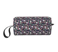 Meymuise Makeup Bag, English Springer Spaniel Floral Cute Florals Dog | Compact Multi-Purpose Zippered Padded Travel Pouch with Handle, Storage Organizer for Tech Accessories, Trip Work & Daily Use