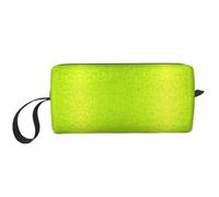 Meymuise Makeup Bag, Lime Green Modern Abstract Background | Compact Multi-Purpose Zippered Padded Travel Pouch with Handle, Storage Organizer for Tech Accessories, Trip Work & Daily Use