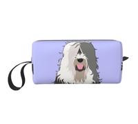 Meymuise Makeup Bag, Old English Sheepdog | Compact Multi-Purpose Zippered Padded Travel Pouch with Handle, Storage Organizer for Tech Accessories, Trip Work & Daily Use