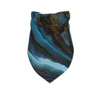 Meymuise Pet Bandana, Abstract Liquid Marble Blue Golden