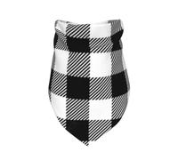 Meymuise Pet Bandana, Black And White Buffalo Plaid | Breathable Scarf Fashion Neckerchief Soft Triangle Bib for Dogs and Cats, Gifts Wear Holiday Parties Daily Grooming