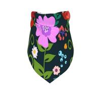Meymuise Pet Bandana, Colorful Wildflowers Leaves | Breathable Scarf Fashion Neckerchief Soft Triangle Bib for Dogs and Cats, Gifts Wear Holiday Parties Daily Grooming