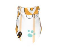 Meymuise Pet Bandana, Cute Dog Corgi On A Striped | Breathable Scarf Fashion Neckerchief Soft Triangle Bib for Dogs and Cats, Gifts Wear Holiday Parties Daily Grooming