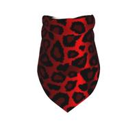 Meymuise Pet Bandana, Dark Red Leopard Animal Print | Breathable Scarf Fashion Neckerchief Soft Triangle Bib for Dogs and Cats, Gifts Wear Holiday Parties Daily Grooming