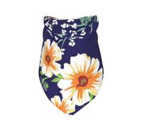 Meymuise Pet Bandana, Flower Garden Floral Petal Leaves Meadow Orange