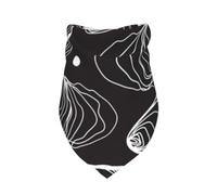 Meymuise Pet Bandana, Large Oyster Pearl Hand Drawn Line Nature Oyster