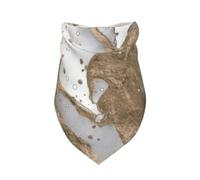 Meymuise Pet Bandana, Liquid Marble - Pearl And Gold
